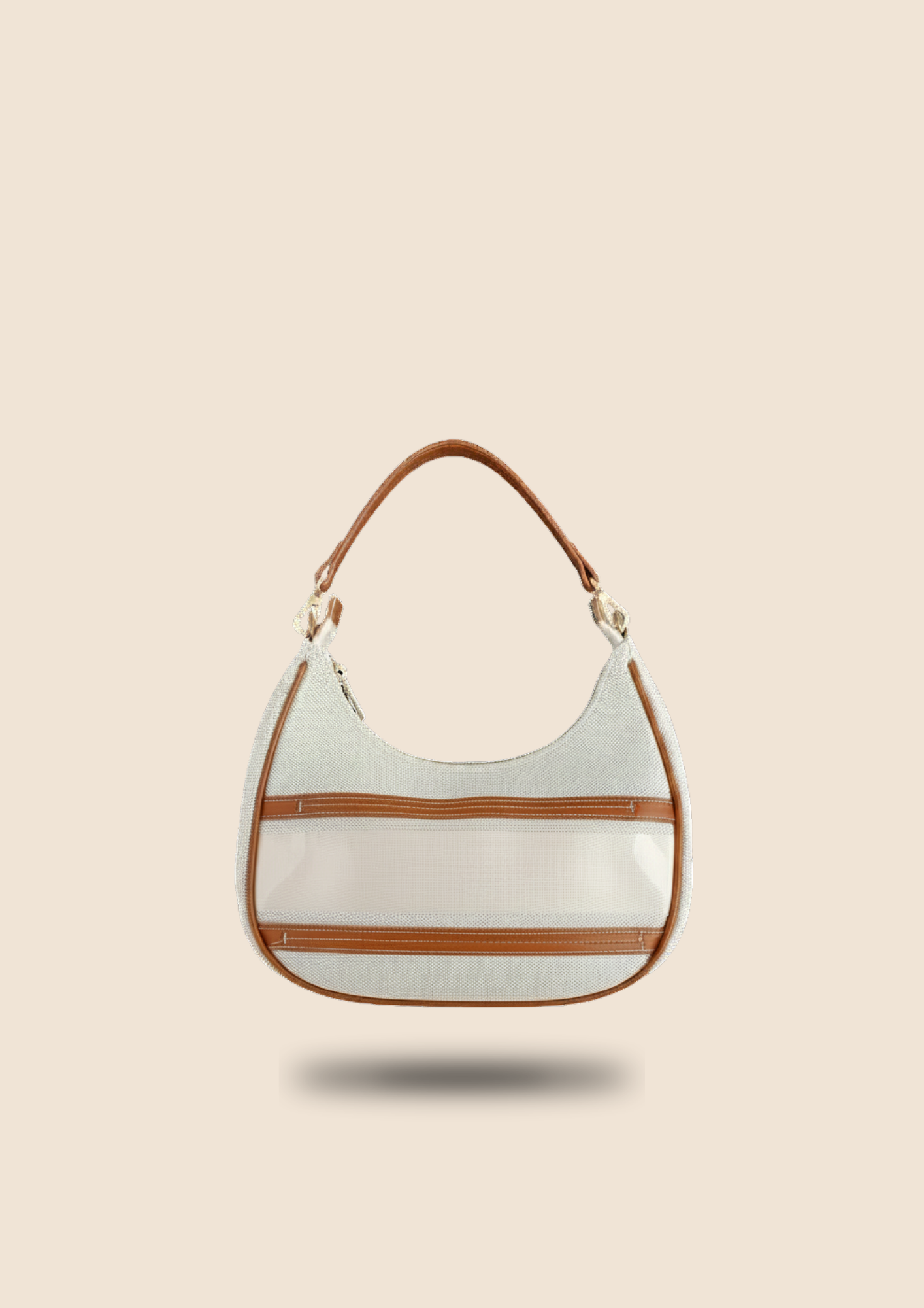 Bolso Hobo Bicolor Blanco y Camel