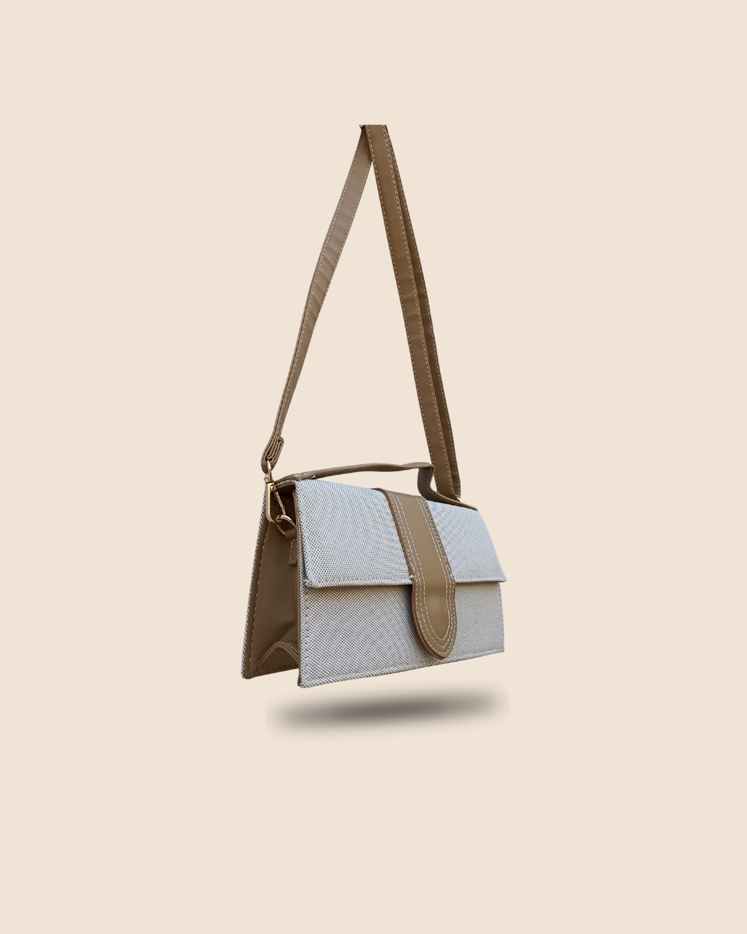 Bolso Bandolera Bicolor Beige y Camel