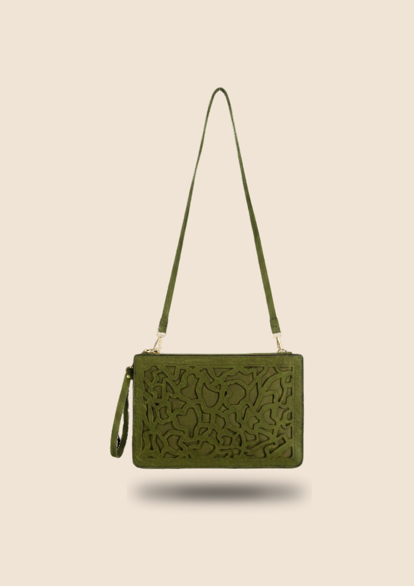 Clutch Calado Verde Oliva Aura