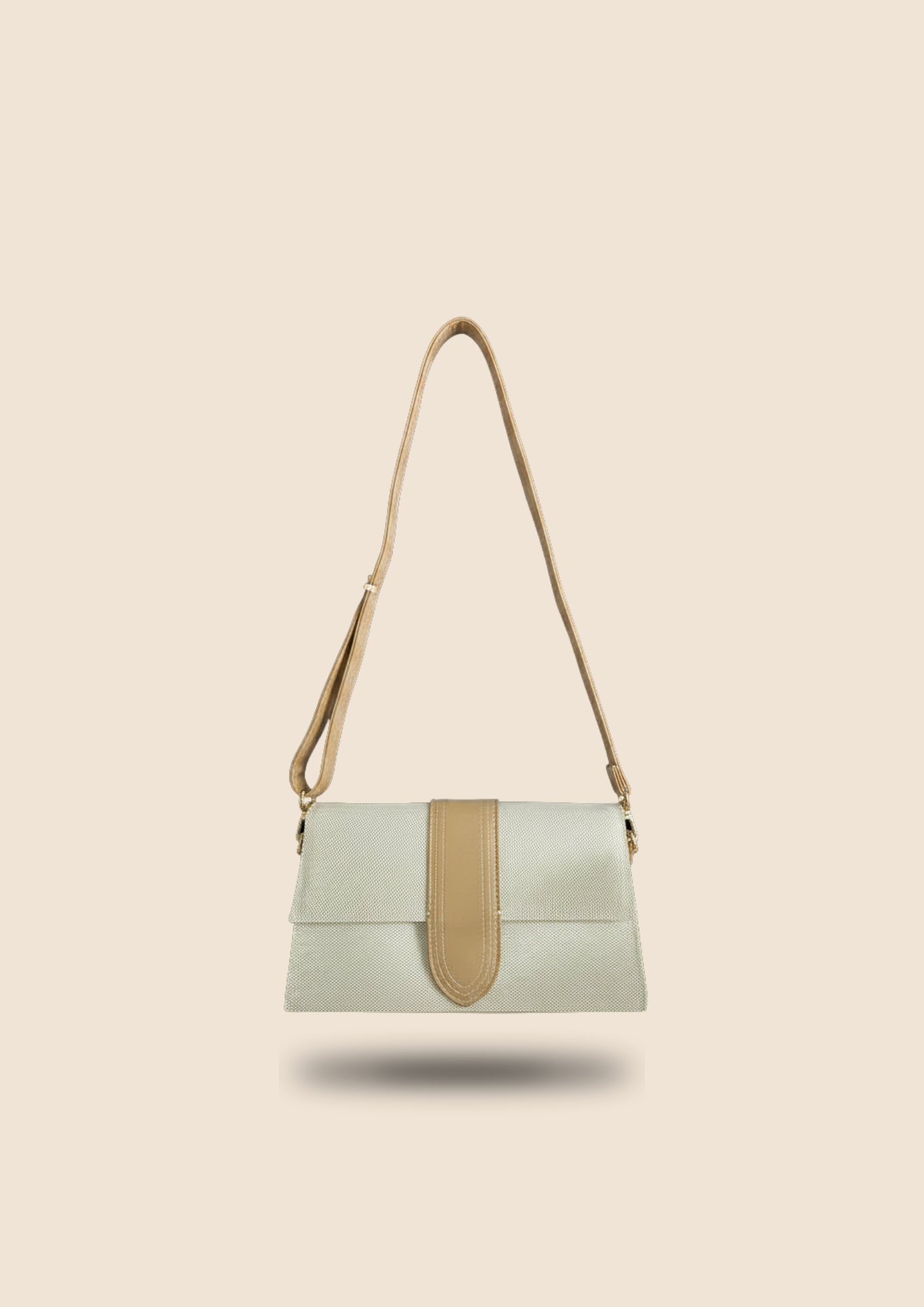 Bolso Bandolera Bicolor Beige y Camel